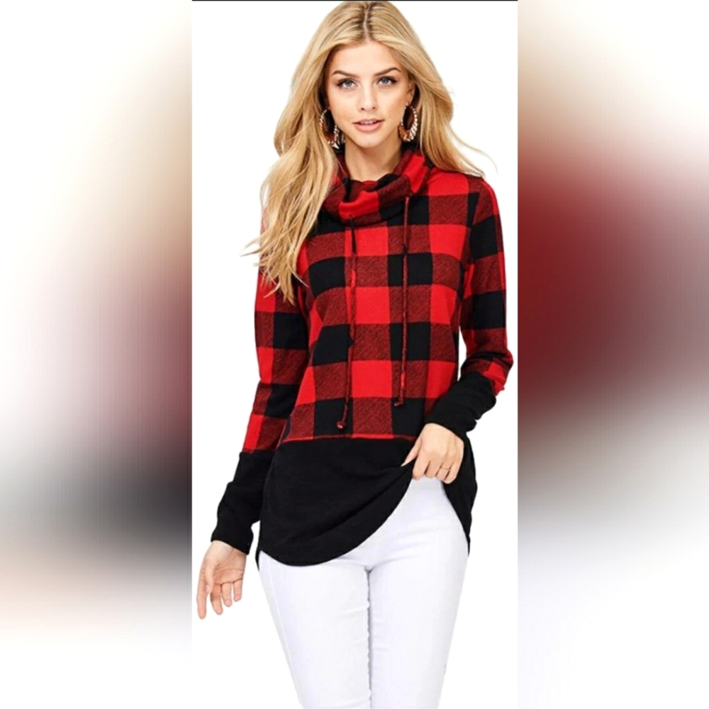 🍁Fall Must Have!!Cute Plaid Fall Cowl Sweater 🖤❤